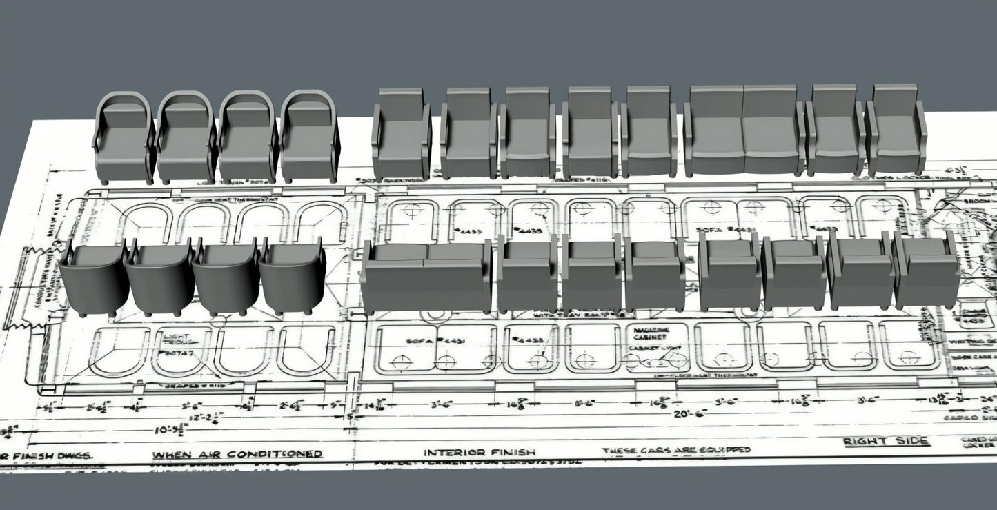 CPR Cape Series Solarium-Lounge Interior Kit HO Scale
